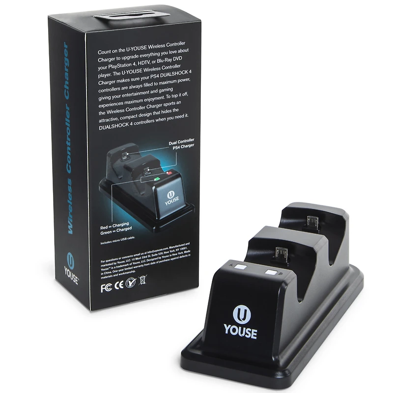 wireless controller charger for use with ps4