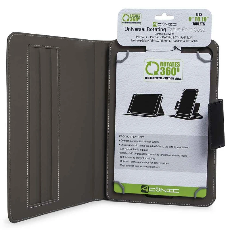 9in To 10in Tablet Folio Case - Black