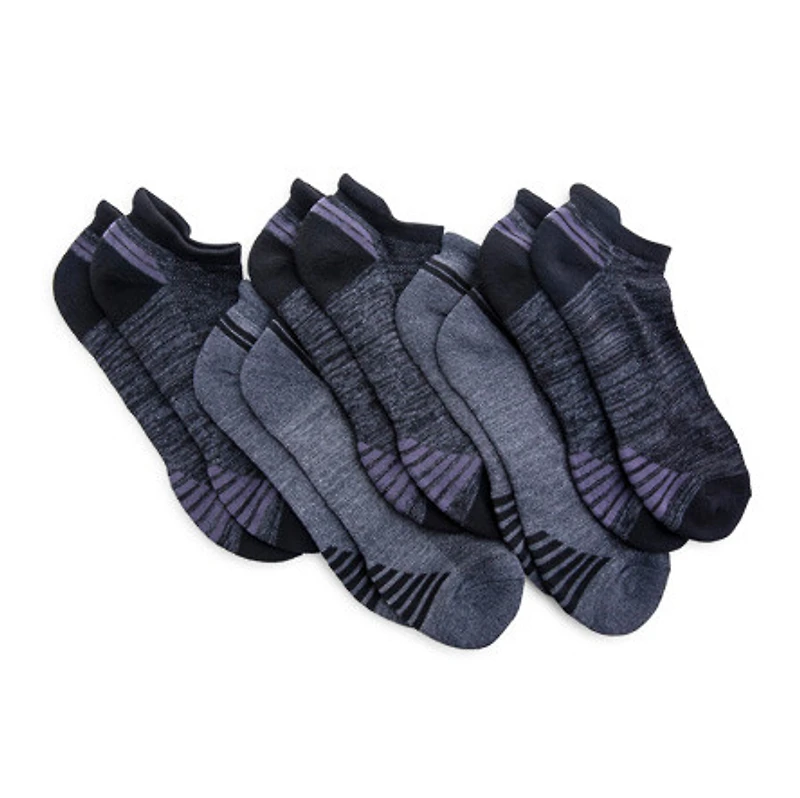 series-8 fitness guys black and gray performance low-cut socks 5-pack