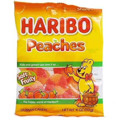 Haribo® Peaches™ Gummi Candy 4oz Bag