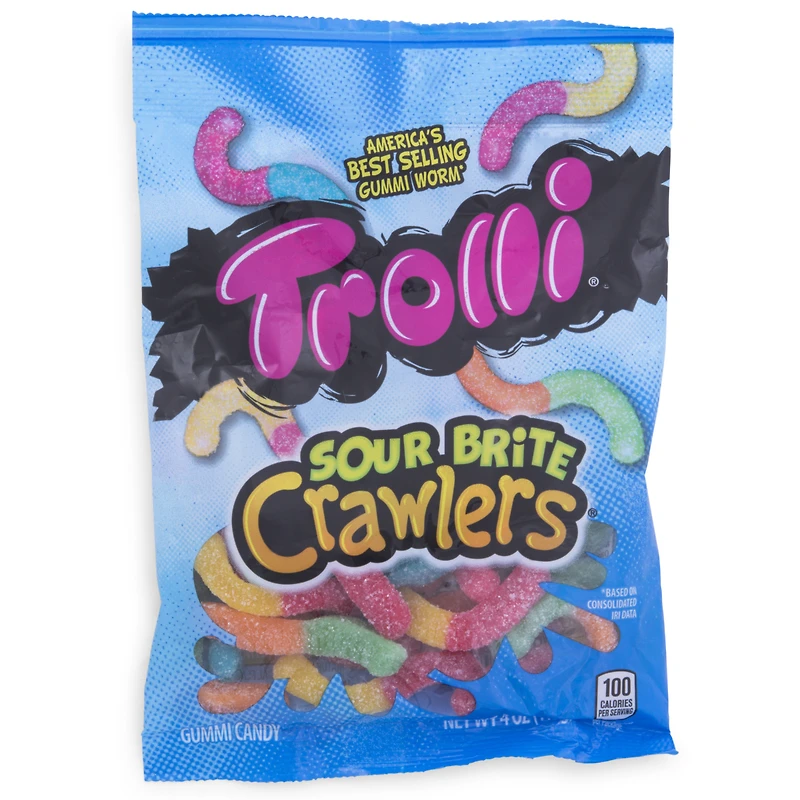 trolli sour brite crawlers 4oz candy bag