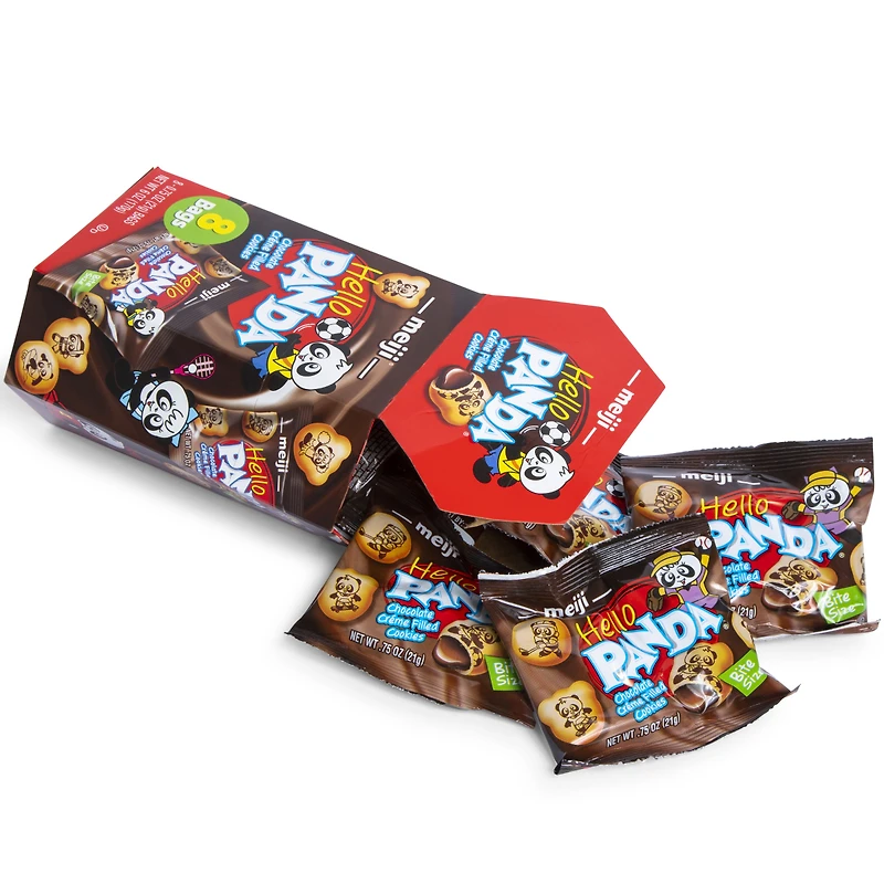 meiji  hello panda chocolate creme filled cookies