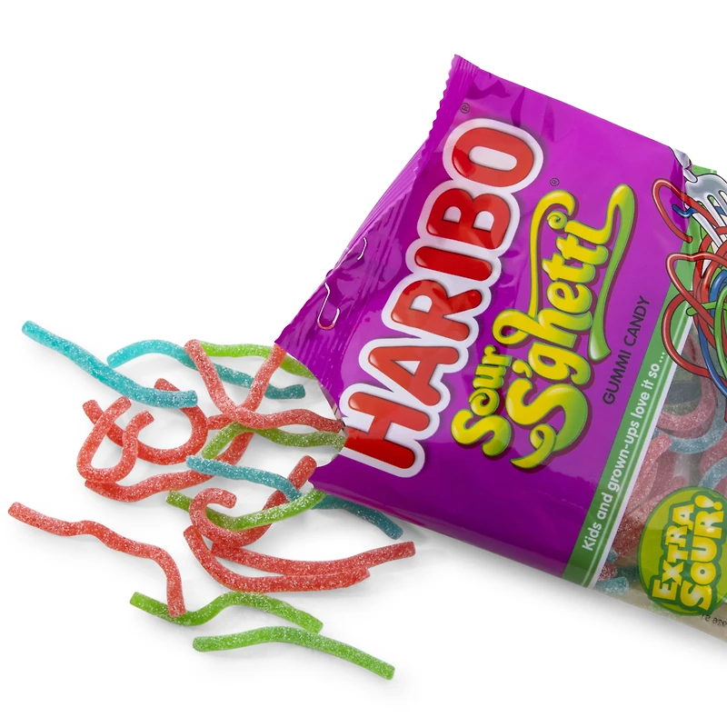 haribo sour s'ghetti gummi candy