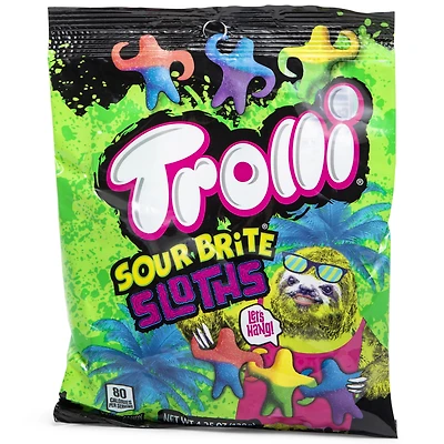 trolli sour brite sloths gummi candy bag 4.25oz