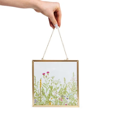 Botanical Hanging Glass Wall Decor