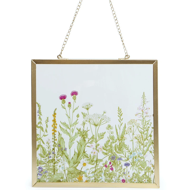 Botanical Hanging Glass Wall Decor