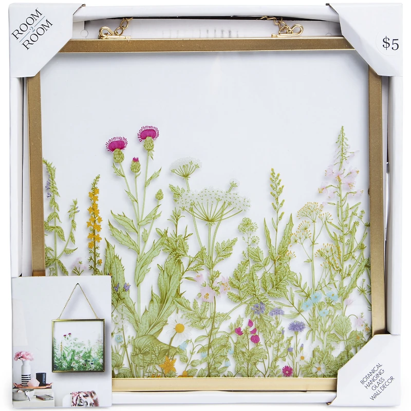 Botanical Hanging Glass Wall Decor