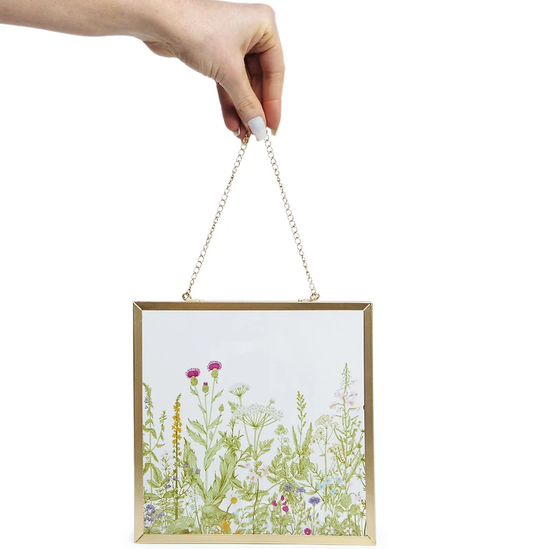 Botanical Hanging Glass Wall Decor