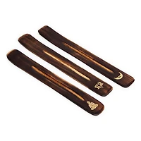 Wooden incense Holder With Gold Emblem