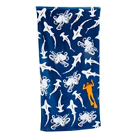 sea creatures beach towel 30in x 60in
