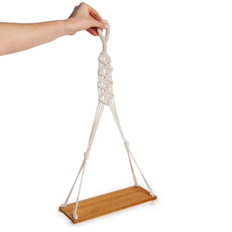 Macrame Hanging Wall Shelf 12in