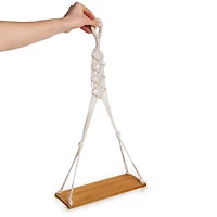 Macrame Hanging Wall Shelf 12in