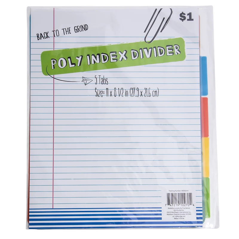 5-tab poly index divider