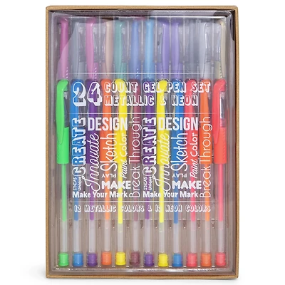 metallic and neon gel pens 24-count