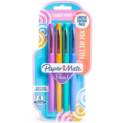 papermate flair candy pop colors felt tip pens 4-pack