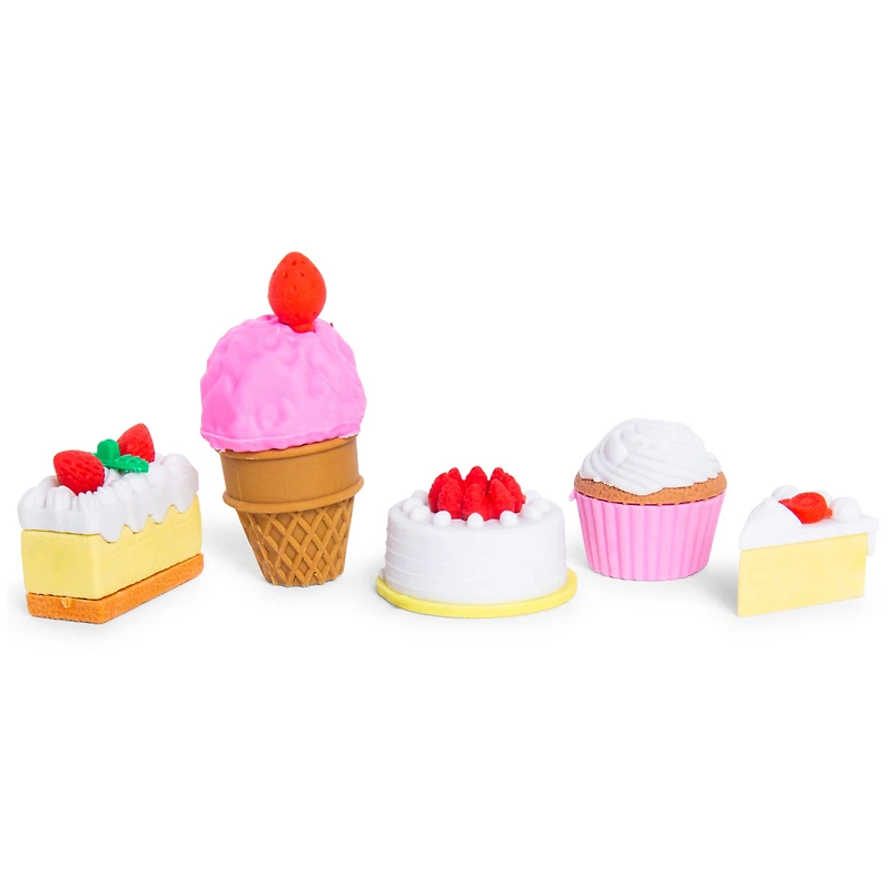 cute erasers, food mini pencil eraser, eraser set, kawaii strawberry shortcake gifts, cupcake