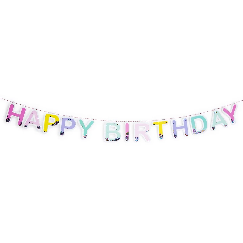 happy birthday' glitter banner 6ft