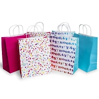 6-Count Fun Kraft Paper Gift Bags 10.5in X 12.75in