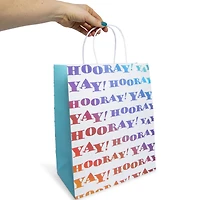 6-Count Fun Kraft Paper Gift Bags 10.5in X 12.75in