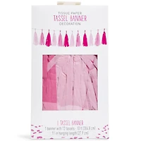 pink tissue paper tassel banner decoration 10ft