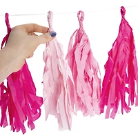 pink tissue paper tassel banner decoration 10ft