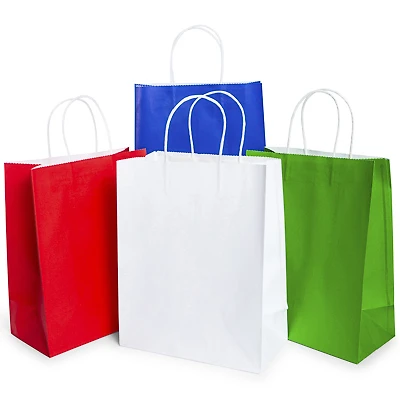 Solid Color Large Kraft Bags 6-Count