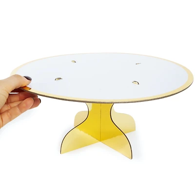 Gold Cardboard Cake Stand 12in Diameter