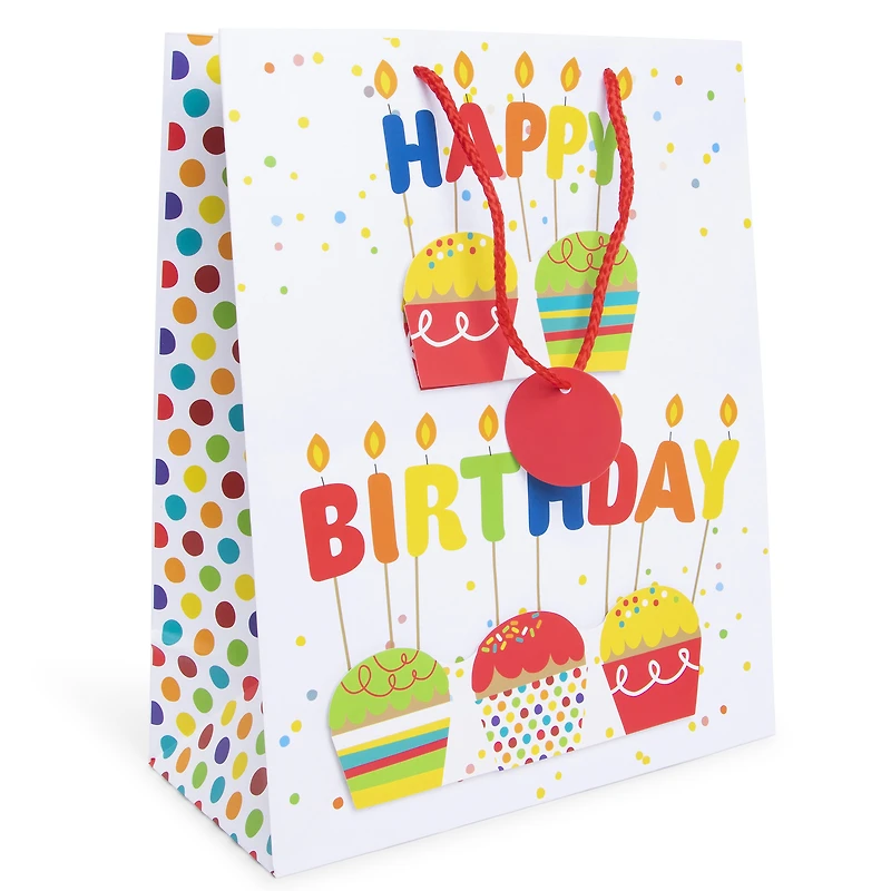 gift wrap, birthday, large bag, pop art, teen cool kraft paper confetti, birthday