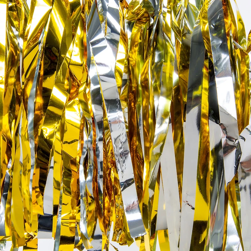 Silver & Gold Foil Paper Tassel Banner Decoration 10ft Long