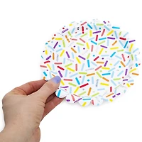 Small Round Holographic Sprinkles Plates 7in 8-Count