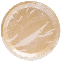 large round brown kraft plate 8-count