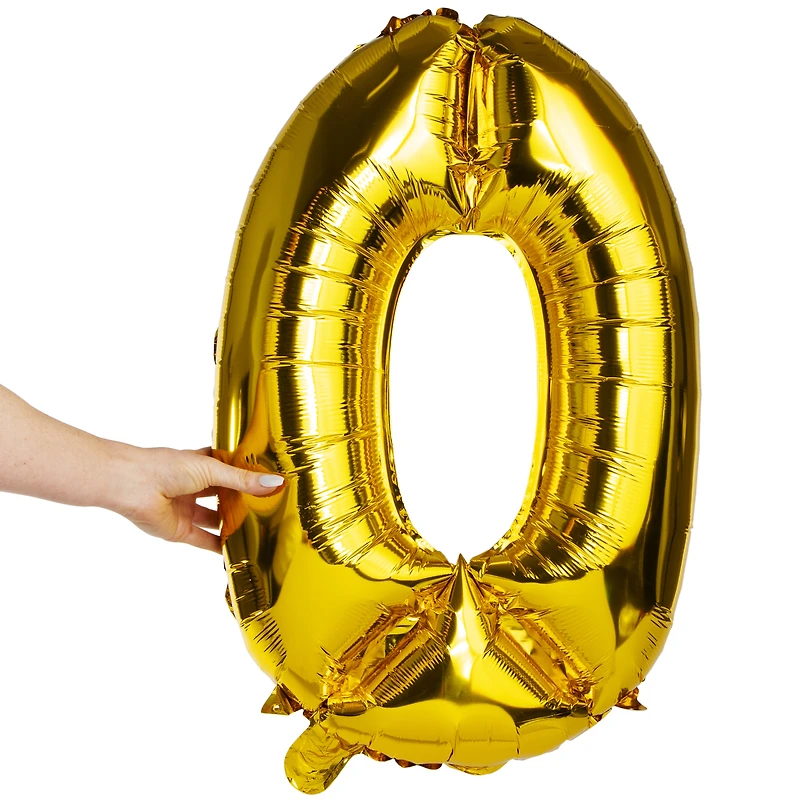 rainbow birthday number 0 foil balloon 32in