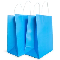 6-Pack Blue Kraft Paper Gift Bags 10in X 17in