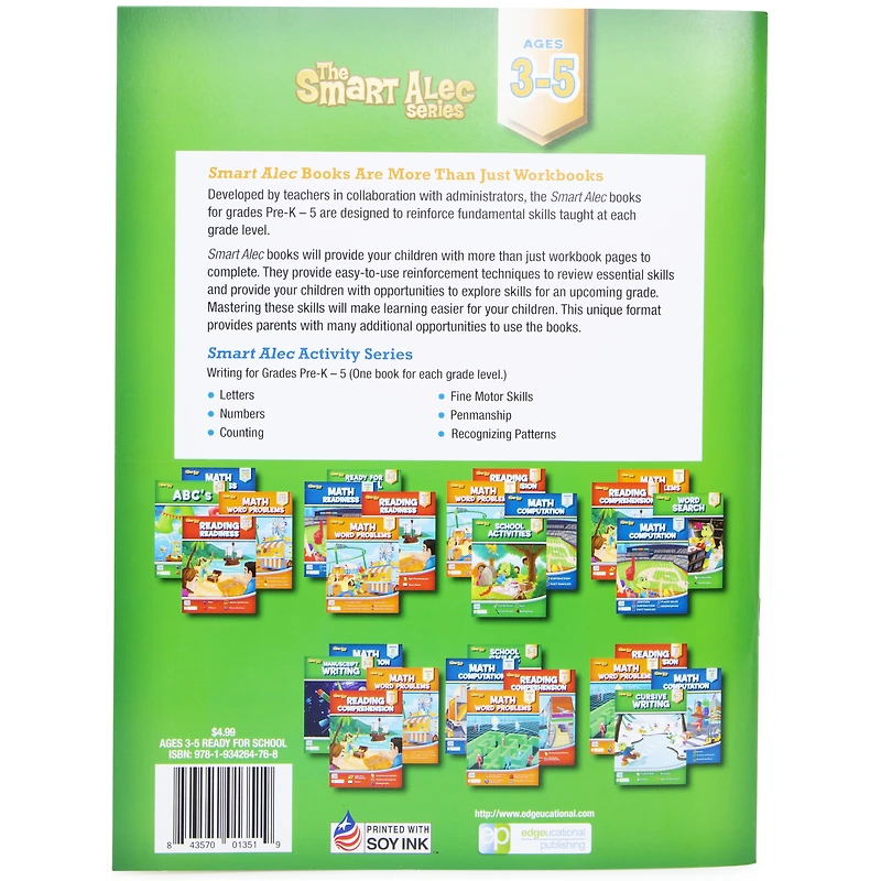the smart alec series ready for school workbook - ages 3 to 5