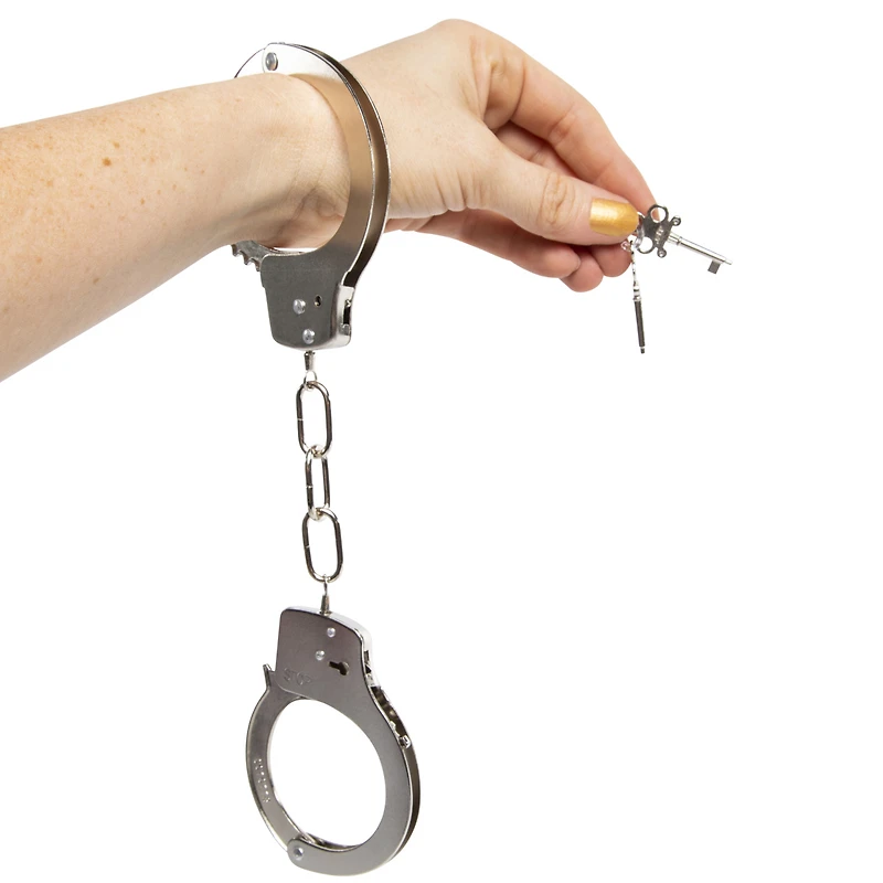 die-cast metal toy hand cuffs w/ keys