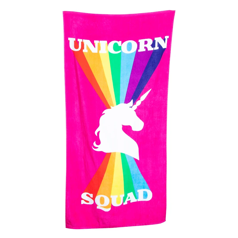 unicorn squad beach towel 30in x 60in