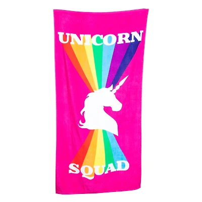 unicorn squad beach towel 30in x 60in