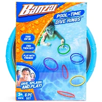 banzai pool-time dive rings 6-piece set