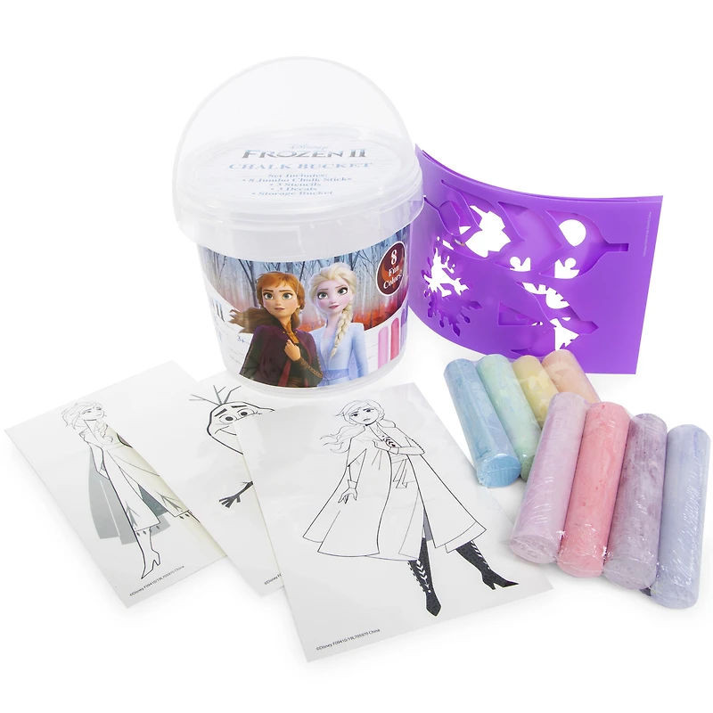 Disney Frozen 2 jumbo chalk bucket and stencils set