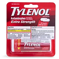 extra strength tylenol travel pack acetaminophen 500mg caplets 10-count