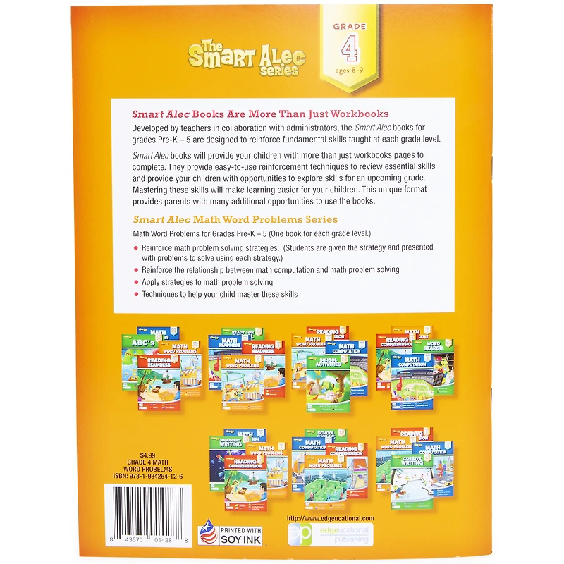 the smart alec series math word  problems workbook - grade 4