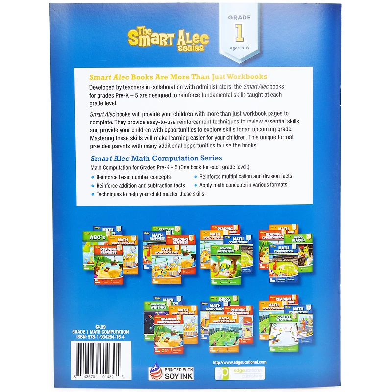 The Smart Alec Series™ Math Word Computation Workbook - Grade 1