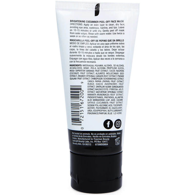 Freeman® Basics Brightening Cucumber Peel-Off Face Mask 1.5oz