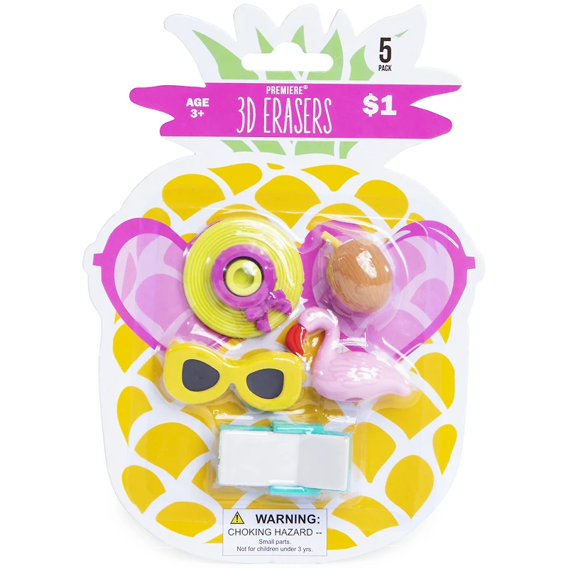vacation 3D erasers 5-count