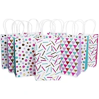 Small Metallic Craft Paper Gift Bags 10-Count 8in X 5in