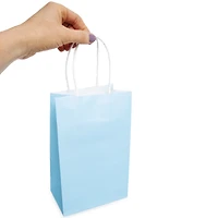 Solid Blue Small Gift Bags 12-Count