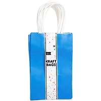 Solid Blue Small Gift Bags 12-Count