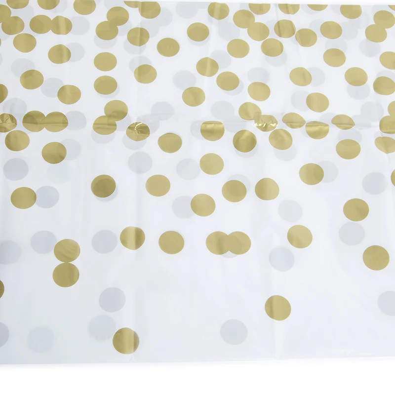 Metallic Gold Trim Party Tablecover 4.5ft X 8ft