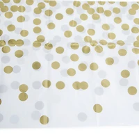 Metallic Gold Trim Party Tablecover 4.5ft X 8ft