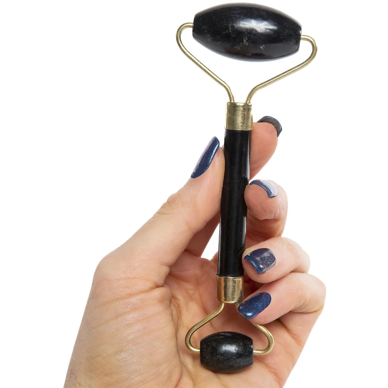 Black Obsidian Dual Stone Facial Massage Roller